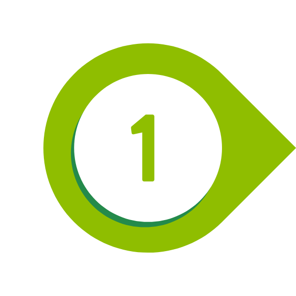 2 Number 1, graphic design icon, bright green