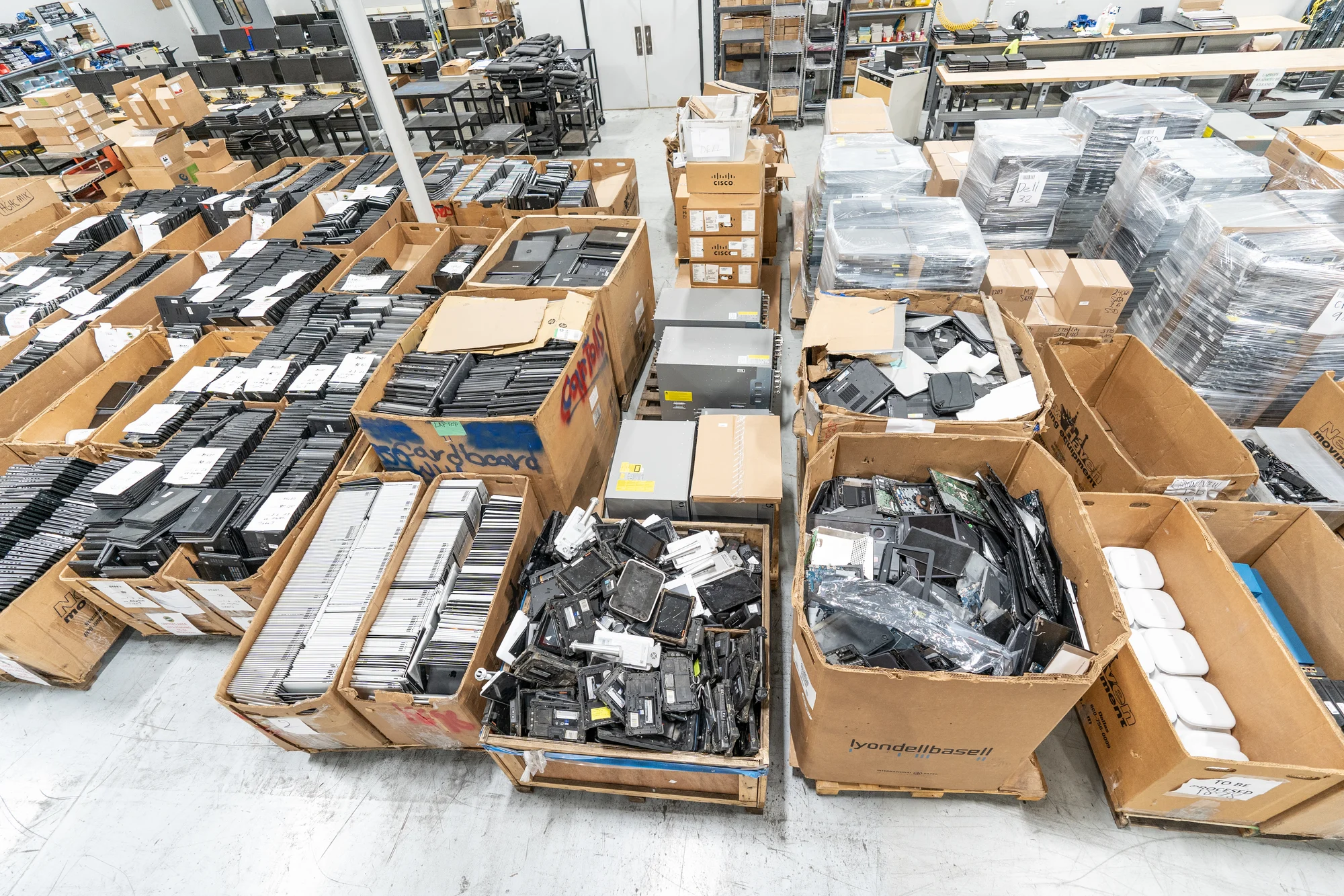 FFF09103.jpg e-waste recycling involved a lot of plastic. CompuCycle is the only place that takes care of all plastic recycling in house.